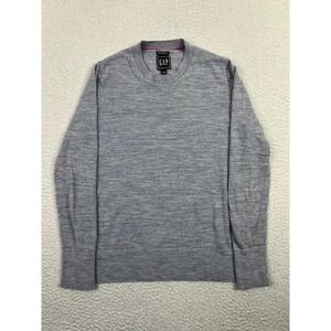 GAP Sweater Womens Small Gray 100% Merino Wool Crewneck Knit Pullover Top